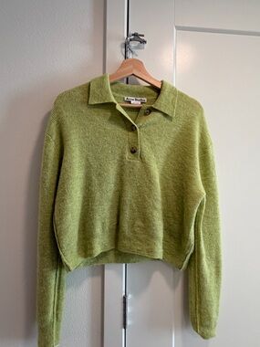 Acne Studios Green Knit Polo Sweater